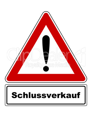 Warnschild mit Ausrufezeichen und Zusatzinformation