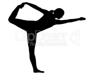 Silhouette einer Frau beim Yoga