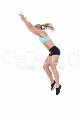 Female athlete jumping