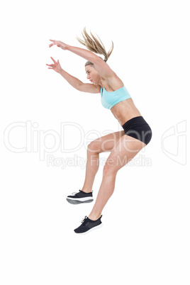 Female athlete jumping Female athlete jumping