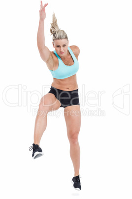 Female athlete jumping