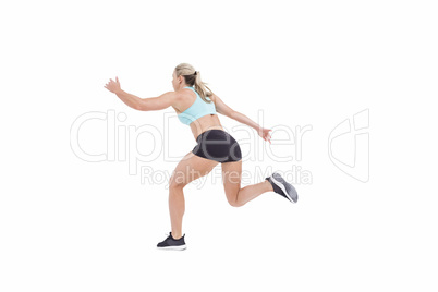 Female athlete jumping