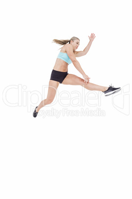 Female athlete jumping