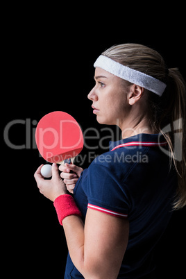 Female athlete playing ping pong