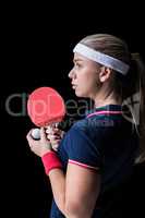 Female athlete playing ping pong