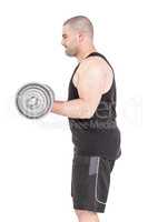 Bodybuilder lifting heavy barbell weights