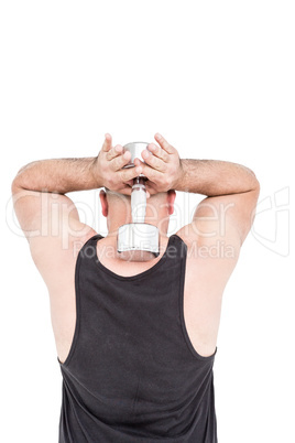 Bodybuilder lifting dumbbell Bodybuilder lifting dumbbell