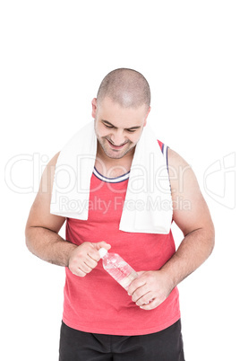 Athlete with towel around neck