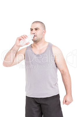 Athlete with drinking water