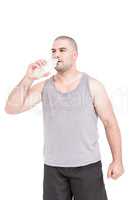 Athlete with drinking water