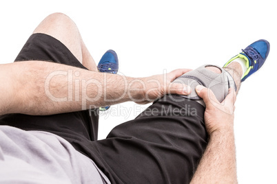 Athlete wearing knee pad