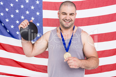 Athlete with olympic gold medal