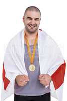 Athlete with olympic gold medal