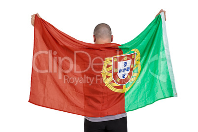 Athlete with portugal national flag