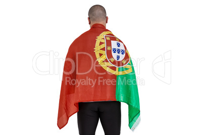 Athlete with portugal national flag