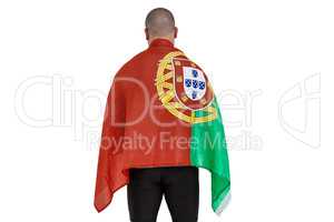 Athlete with portugal national flag