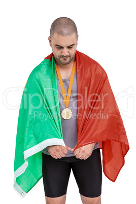 Athlete with olympic gold medal