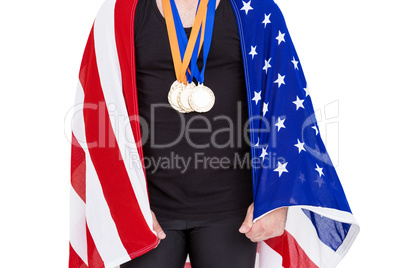 Athlete with olympic gold medal