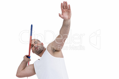 Athlete preparing to throw javelin