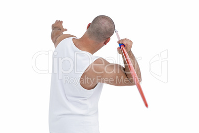 Athlete preparing to throw javelin