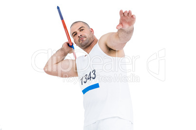 Athlete preparing to throw javelin