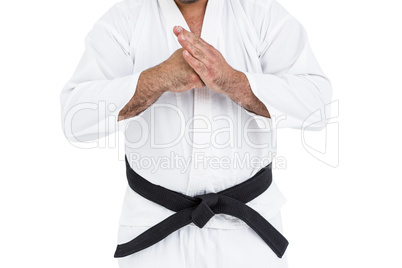 Fighter performing hand salute