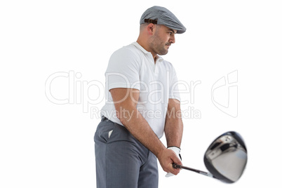 Golf player taking a shot