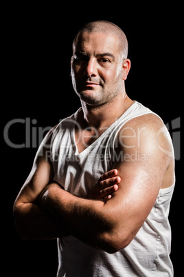 Portrait of muscular athlete