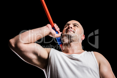 Athlete preparing to throw javelin