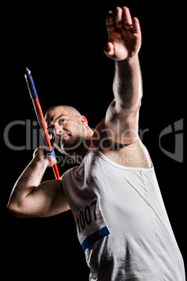 Athlete preparing to throw javelin