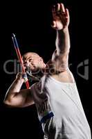 Athlete preparing to throw javelin
