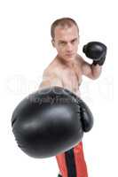 Boxer performing boxing stance