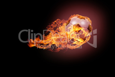 Soccer ball with fire