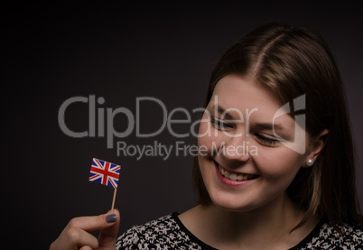 Woman with the flag of Great Britain