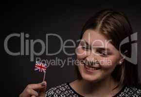 Woman with the flag of Great Britain