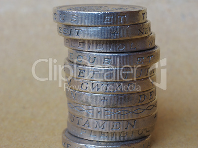 Pound coins pile