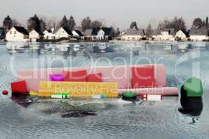 Living room furniture swims during floods