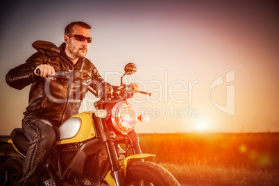 Biker on a motorcycle
