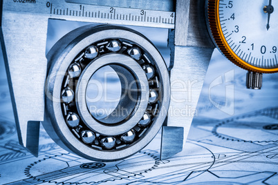 Ball bearings and Metal vernier caliper