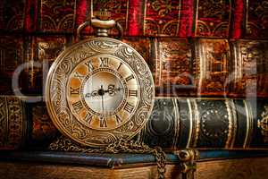 Old Books and Vintage pocket watch