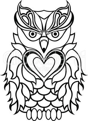 Big serious owl outline