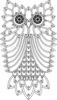 Big ornamental owl outline