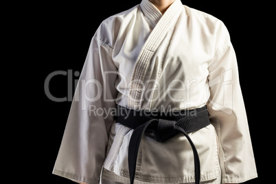 Mid section of karate player