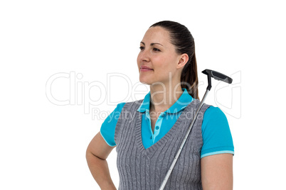Golf player holding a golf club
