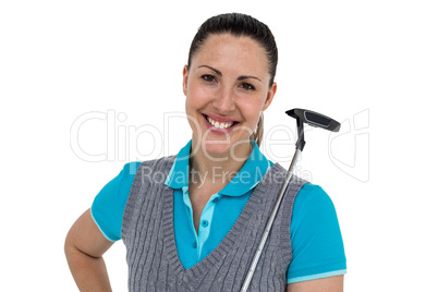 Golf player holding a golf club