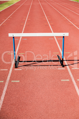 Hurdle on running track