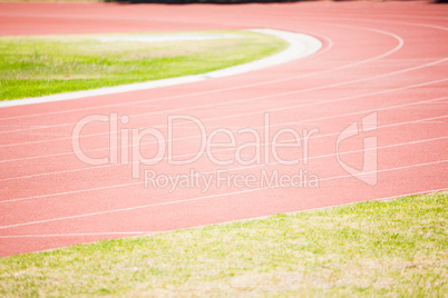 Close-up of running track