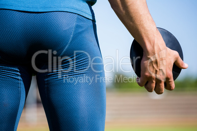 Athlete holding a discus