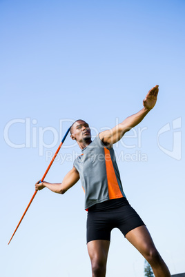 Athlete about to throw a javelin