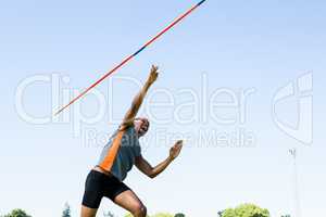 Athlete throwing a javelin